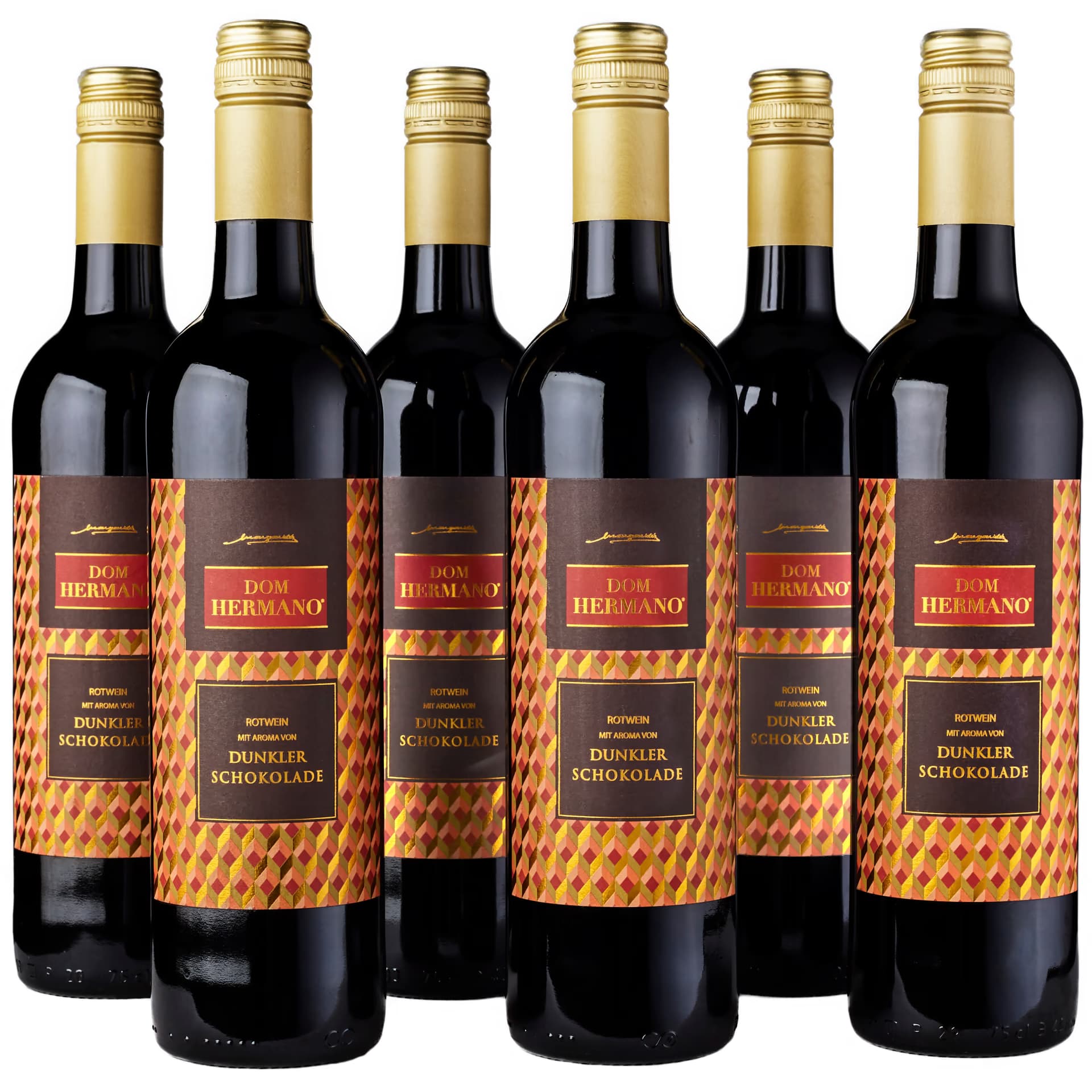 Garrafas de Dom Hermano Dunkler Schokolade, vinho tinto com aroma de chocolate